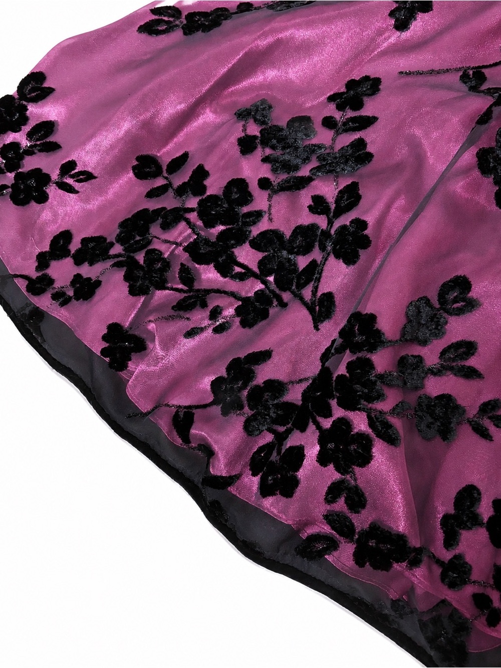 Betsey Johnson Velvet Floral Strapless Party Dress Size 2 Burgundy Black - Picture 8 of 9